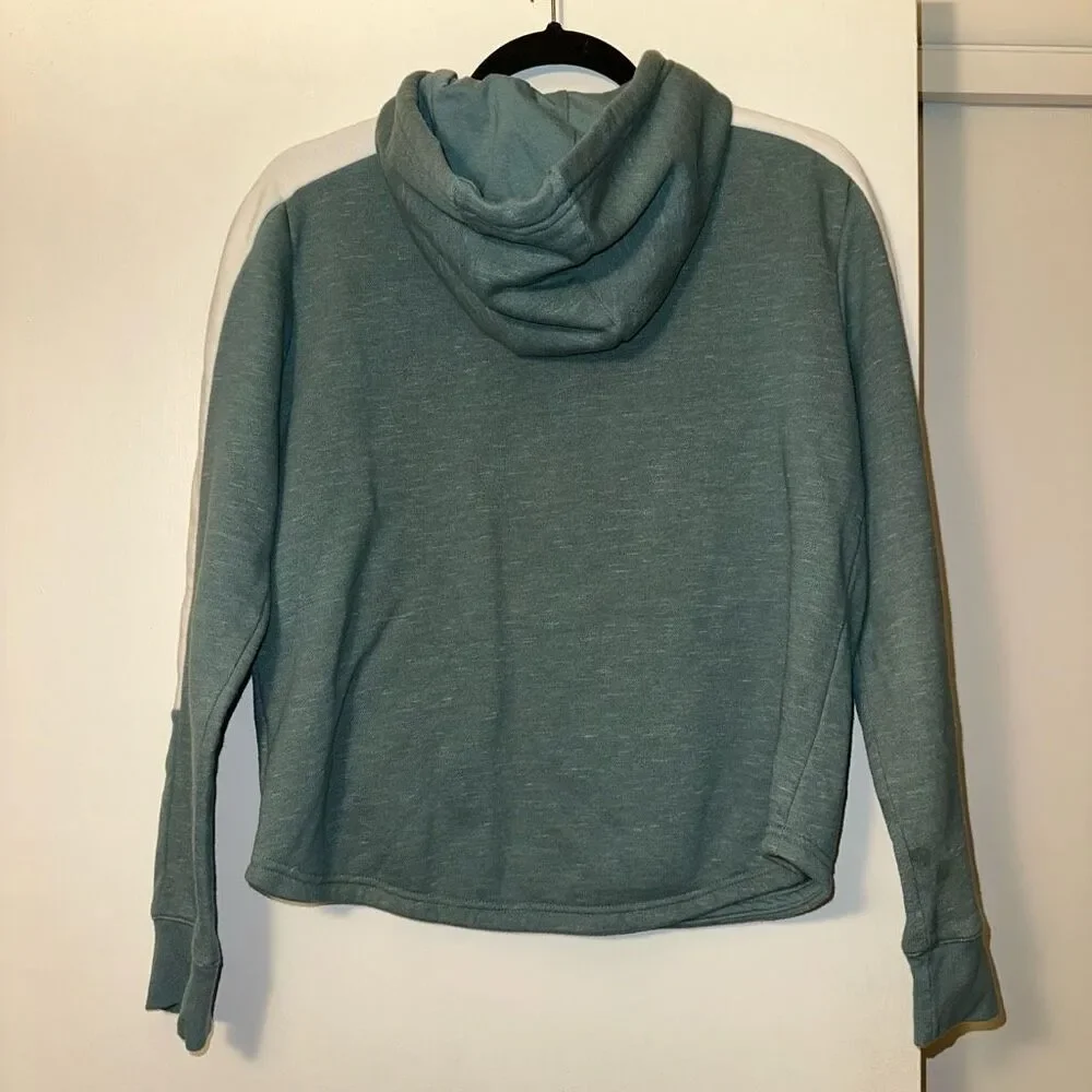 Adidas Small Hooded Drawstring Womens Sweatshirt Green White EUC - Picture 5 of 10